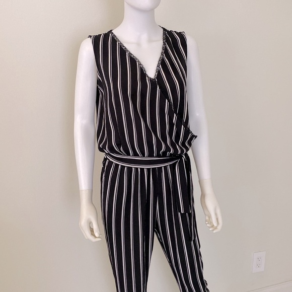 FAS Fille A Suivre Paris Ropmper Pants Black White - Picture 3 of 11